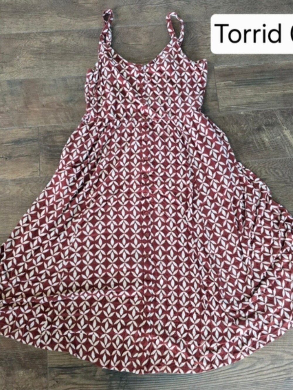 torrid Rust and White Geometric Tank Dress
